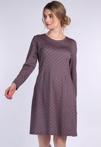 Kleid Jolieta geo flower - plum