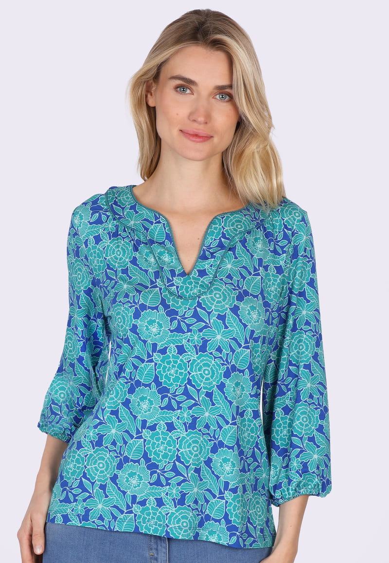 Bluse Kirata spring rose  - lagoon