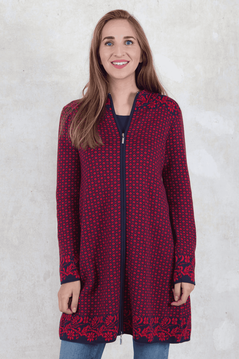 Strickmantel Maite - rubin