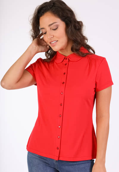 Bluse Andyra solid - poppy
