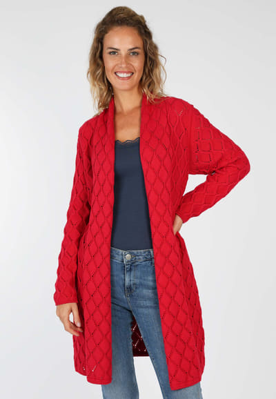 Strickjacke Ebbie - rubin