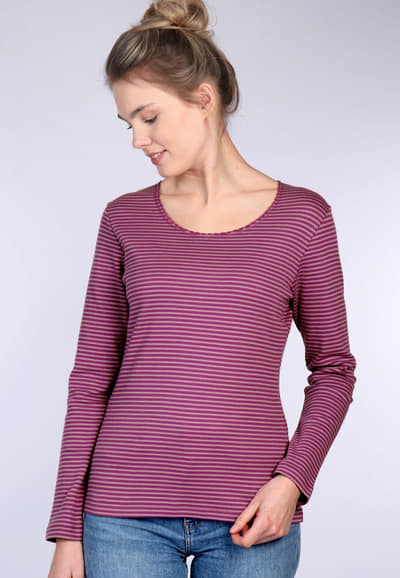 Langarmshirt Sandra  - plum