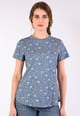 T-Shirt Endis flower paisley - royal blue