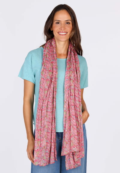 Tuch Leja paisley  - cerise