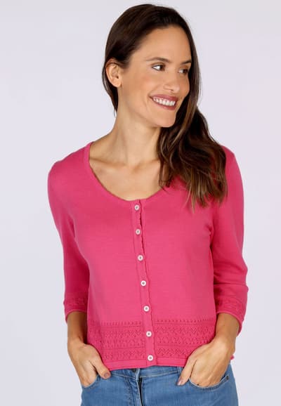 Strickjacke Liselotte  - fuchsia