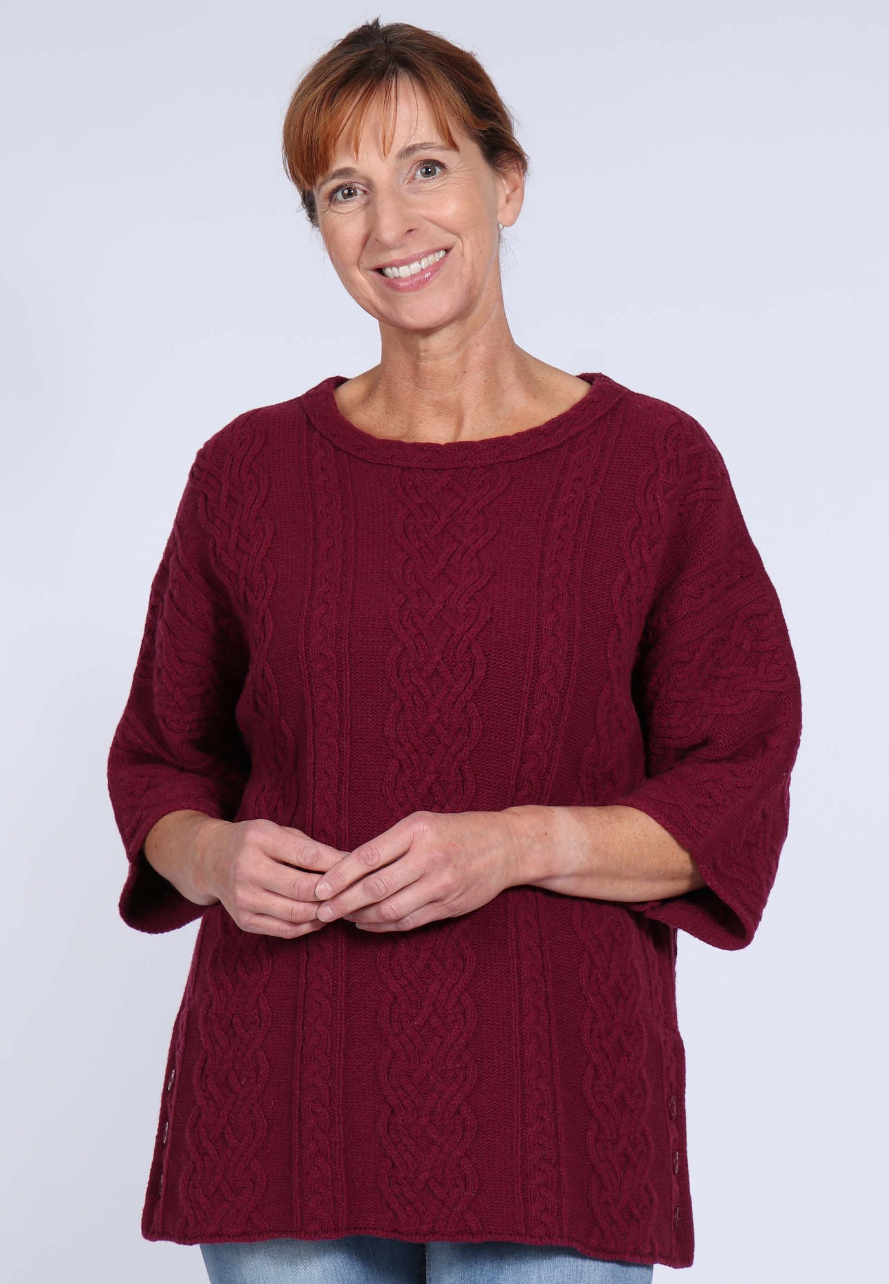 Knitted Sweater Mitzi - burgundy