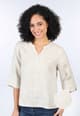 Leinenbluse Emine dancing dot - sand