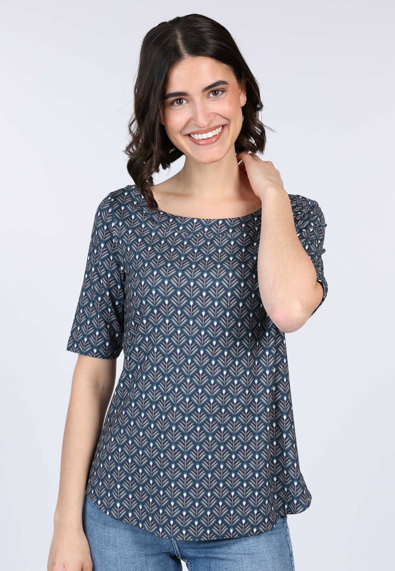 T-Shirt Nini feather - navy