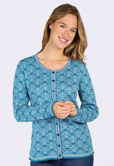 Strickjacke Renee flower rain  - ocean