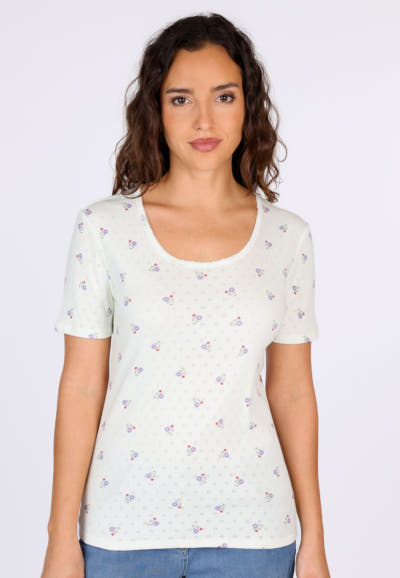 T-Shirt Maren flower - ivory
