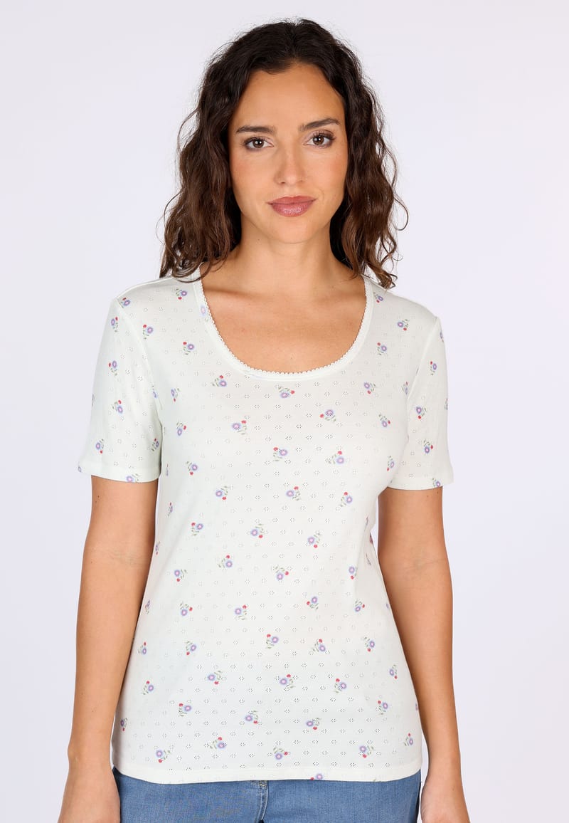 T-Shirt Maren flower - ivory