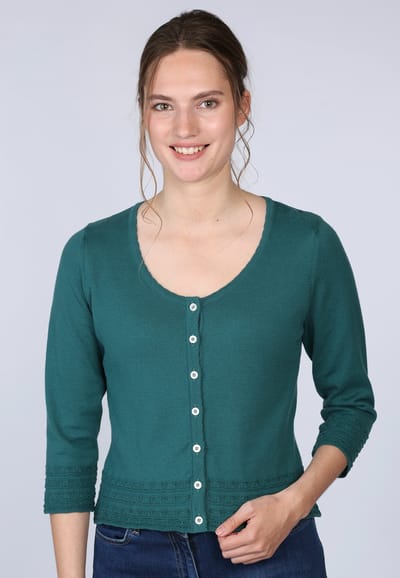 Strickjacke Liselotte  - bottle green