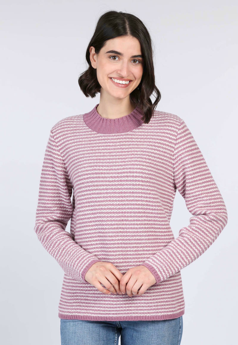 Strickpullover Minora stripe - dusty orchid