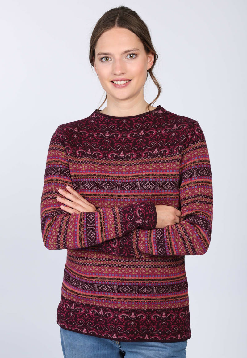 Strickpullover Sofia damast  - plum