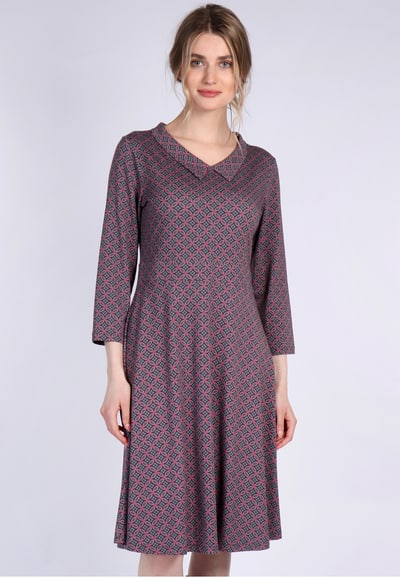 Kleid Cocolie geo flower - plum