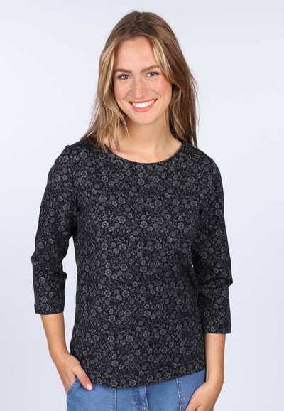 3/4-Arm Shirt Pitta Meadow  - black