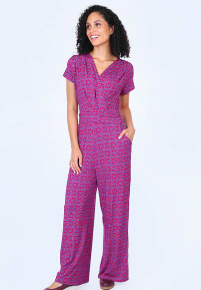 Jumpsuit Wieta mandala - raspberry