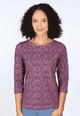 3/4-Arm Shirt Pitta Meadow  - deep purple