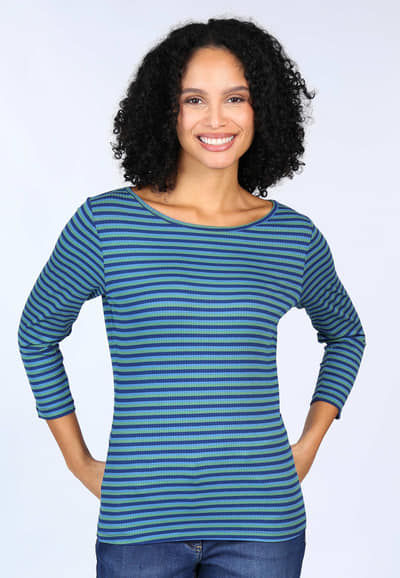 3/4-Arm Shirt Mya  - indigo