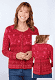 Strickjacke Kadir borders  - rubin