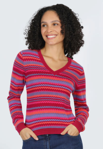 Strickpullover Camillana - cerise