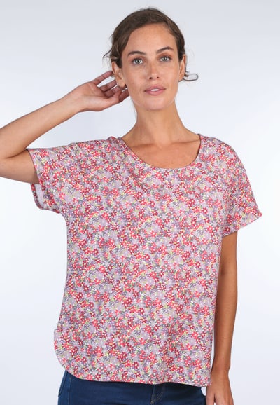 T-Shirt Betzi Mille fleur  - rose