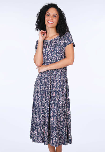 Kleid Malind flower vine - navy