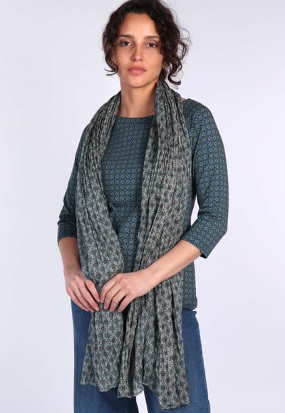 Tuch Geflo geo flower  - deep ocean