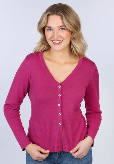 Strickjacke Lindara solid - raspberry