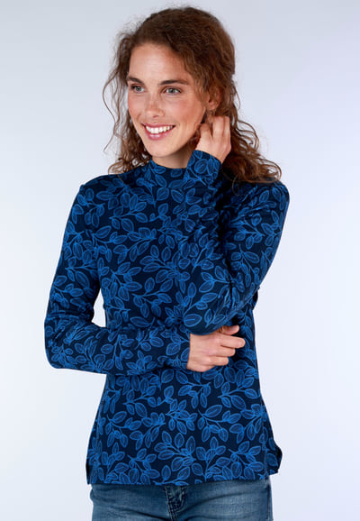Shirt Olenni autumn leaves - navy