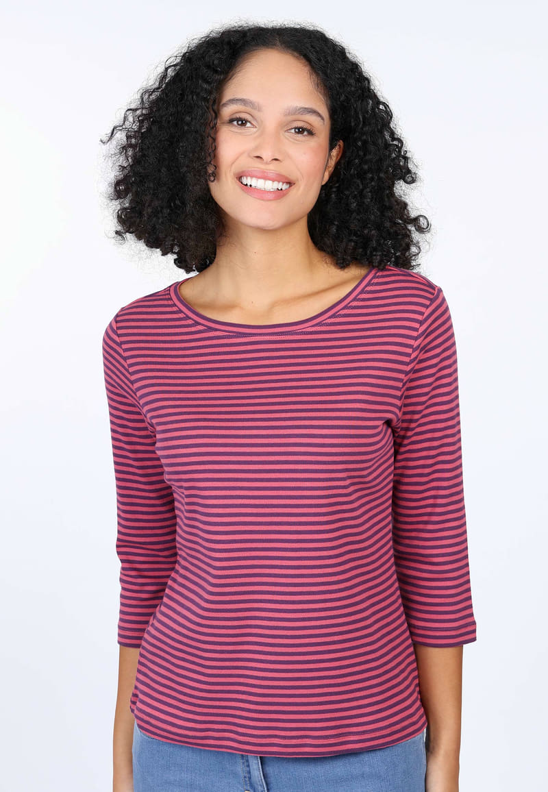 3/4-Arm-Shirt Pitta stripe - deep purple