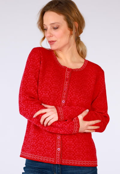 Strickjacke Hedie - rubin