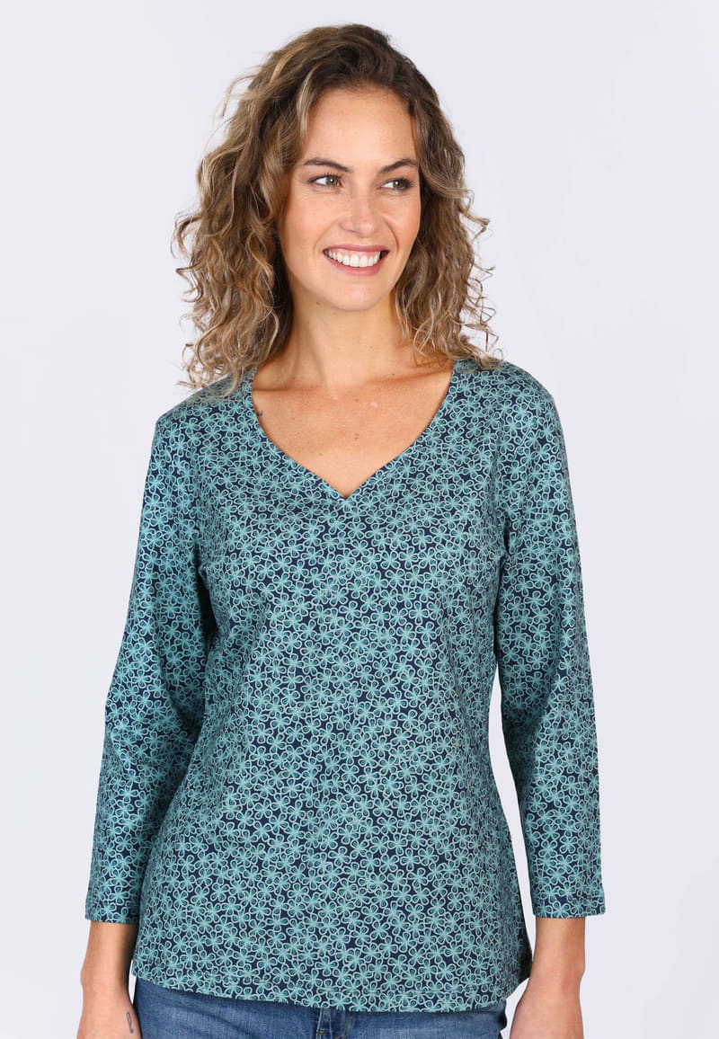 3/4-Arm Shirt Polinchen Clover - navy