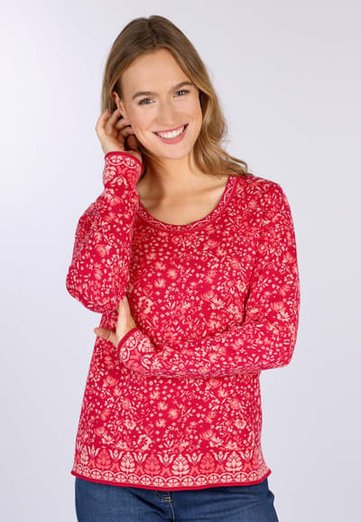 Strickpullover Josefine - cerise