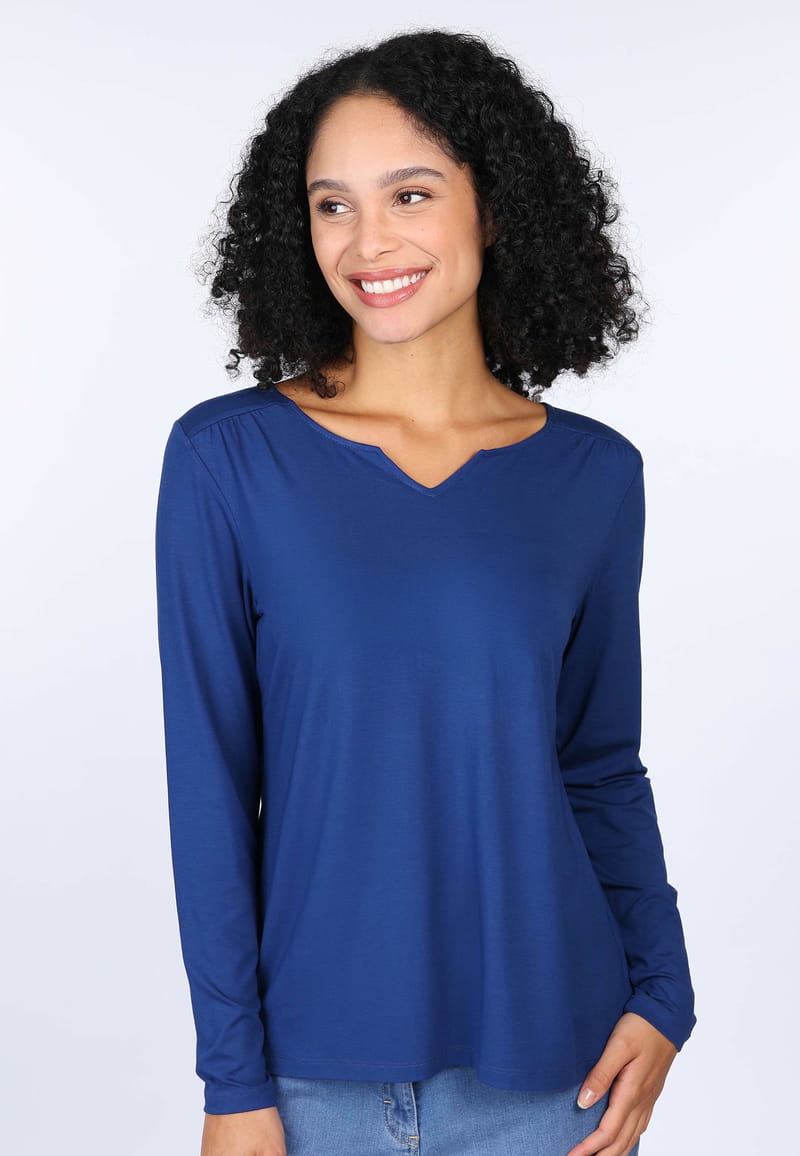 3/4-Arm-Shirt Adrijana solid - indigo