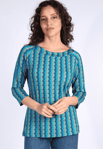 Shirt Zoa stripe - deep ocean