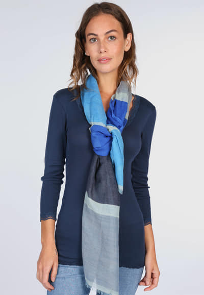 Tuch Nelina stripes - swedish blue