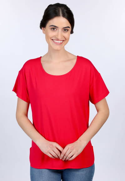 T-Shirt Betzi Solid  - rubin