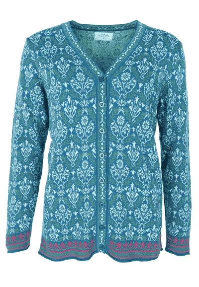 Strickjacke Christi bouquet - deep ocean