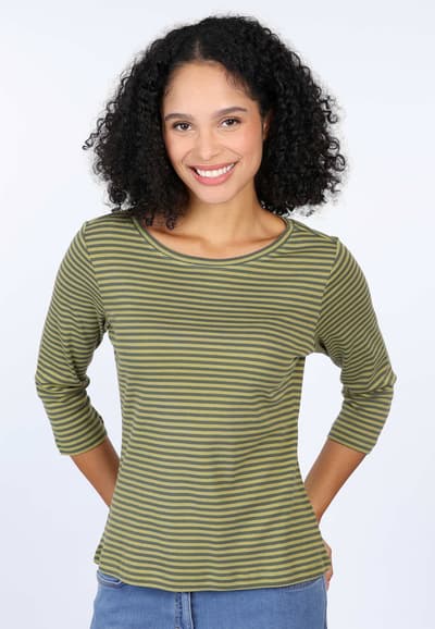 3/4-Arm-Shirt Pitta stripe  - thyme