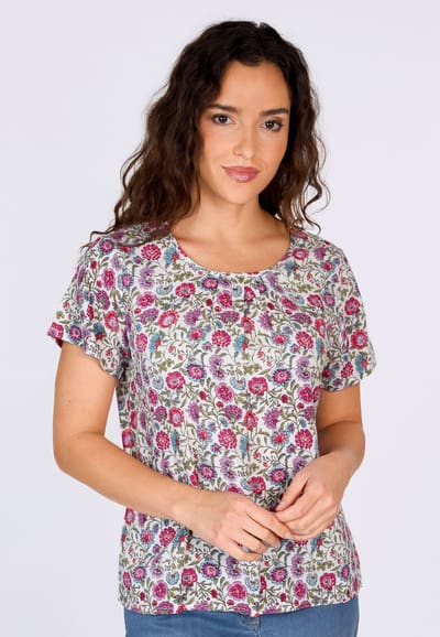 T-Shirt Sinja flower dance - ivory