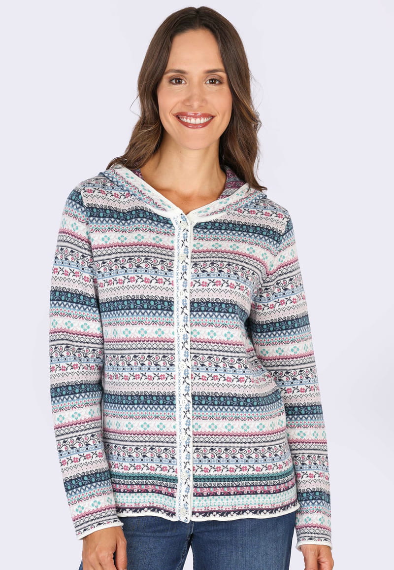 Strickjacke Freya tulip bow  - ivory