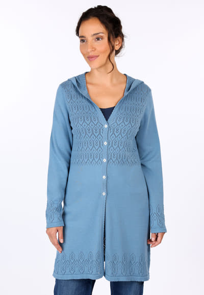 Strickmantel Brenda  - blue shadow