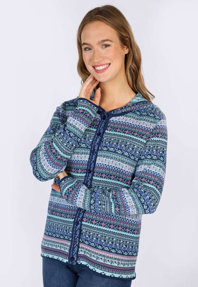 Strickjacke Freya tulip bow  - indigo