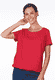 T-Shirt Linde solid - rubin