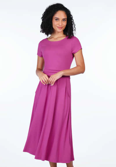 Kleid Malind solid - raspberry