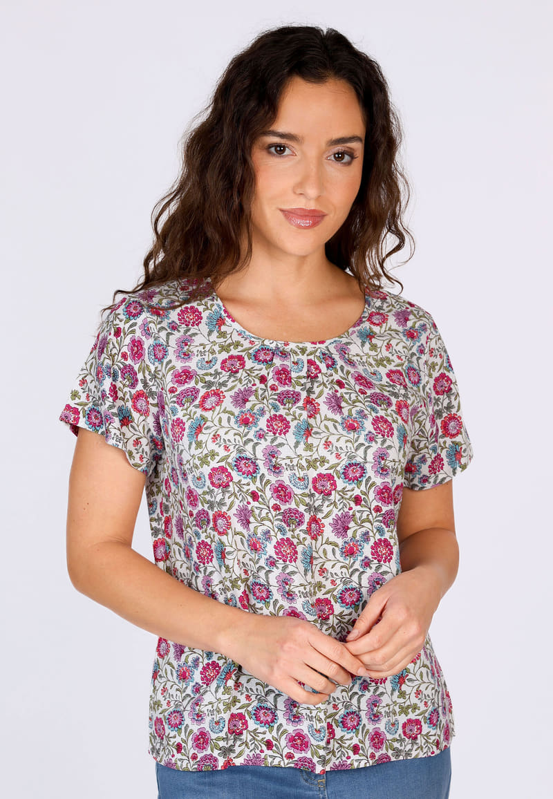 T-Shirt Sinja flower dance - ivory