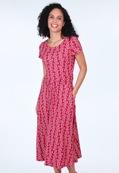 Kleid Malind flower vine - rubin