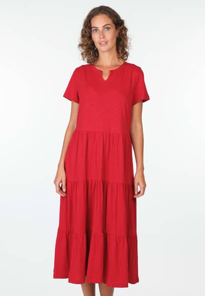Kleid Moina solid - rubin