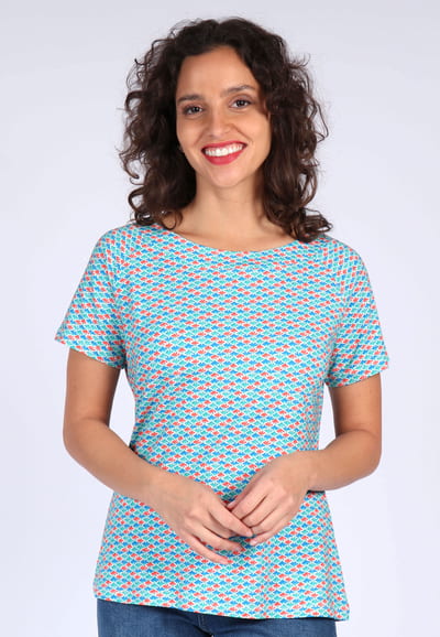 T-Shirt Zoe spring feather - riviera